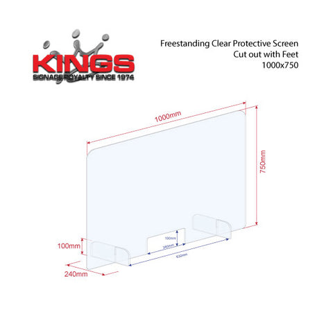 Clear Protective Screen - 1000mm x 750mm