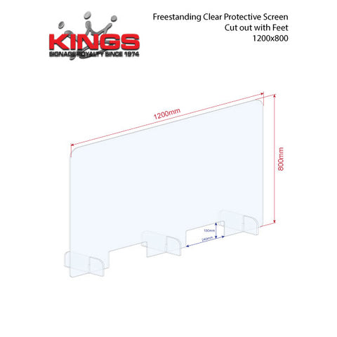 Clear Protective Screen - 1200mm x 800mm