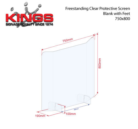 Clear Protective Screen - 725mm x 800mm Bent Blank