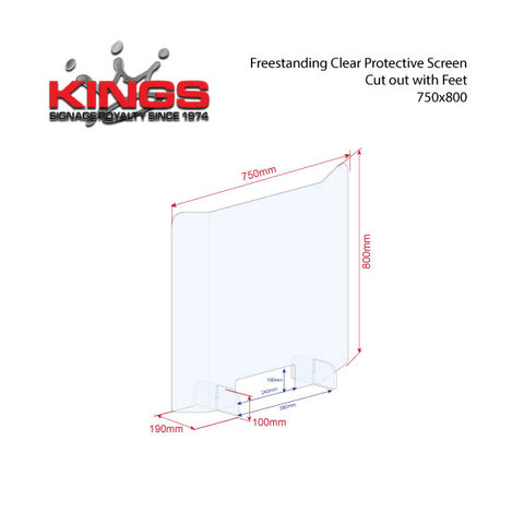Clear Protective Screen - 725mm x 800mm Bent